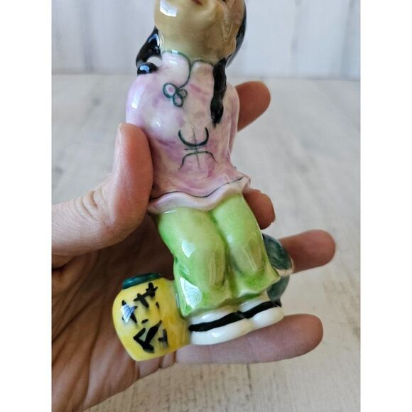 Gort vintage lil pumpkin girl statue figurine Chinese Japanese lanterns bone chi - Picture 6 of 10